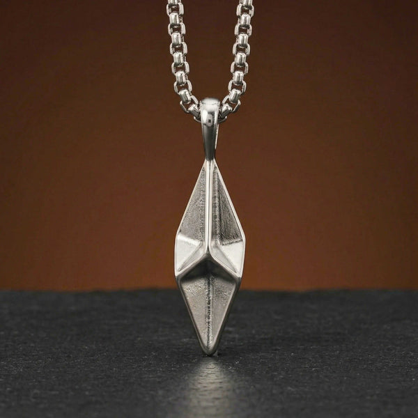 AUREL PRISM - 12mm Titanium Steel Pendant with 23inch Round Box 4mm Chain for Men & Boys