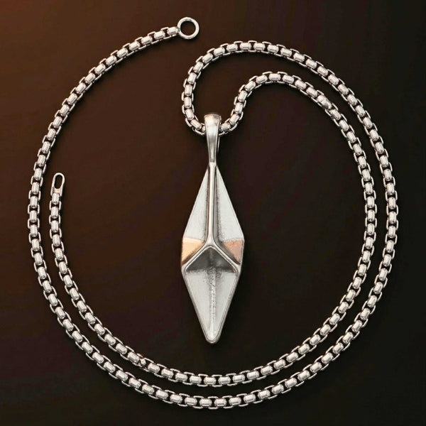 AUREL PRISM - 12mm Titanium Steel Pendant with 23inch Round Box 4mm Chain for Men & Boys