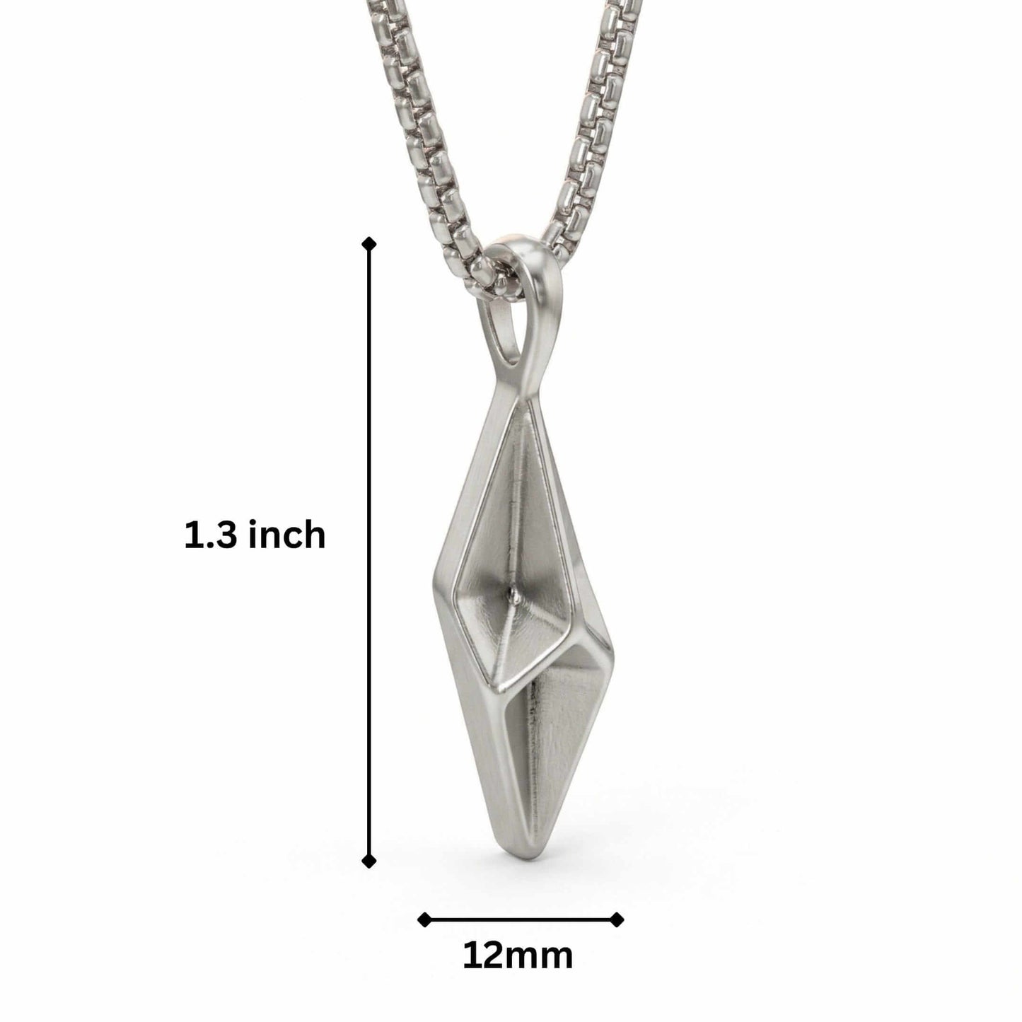 AUREL PRISM - 12mm Titanium Steel Pendant with 23inch Round Box 4mm Chain for Men & Boys — SS Pendant/ Necklace for Men | THE MEN THING