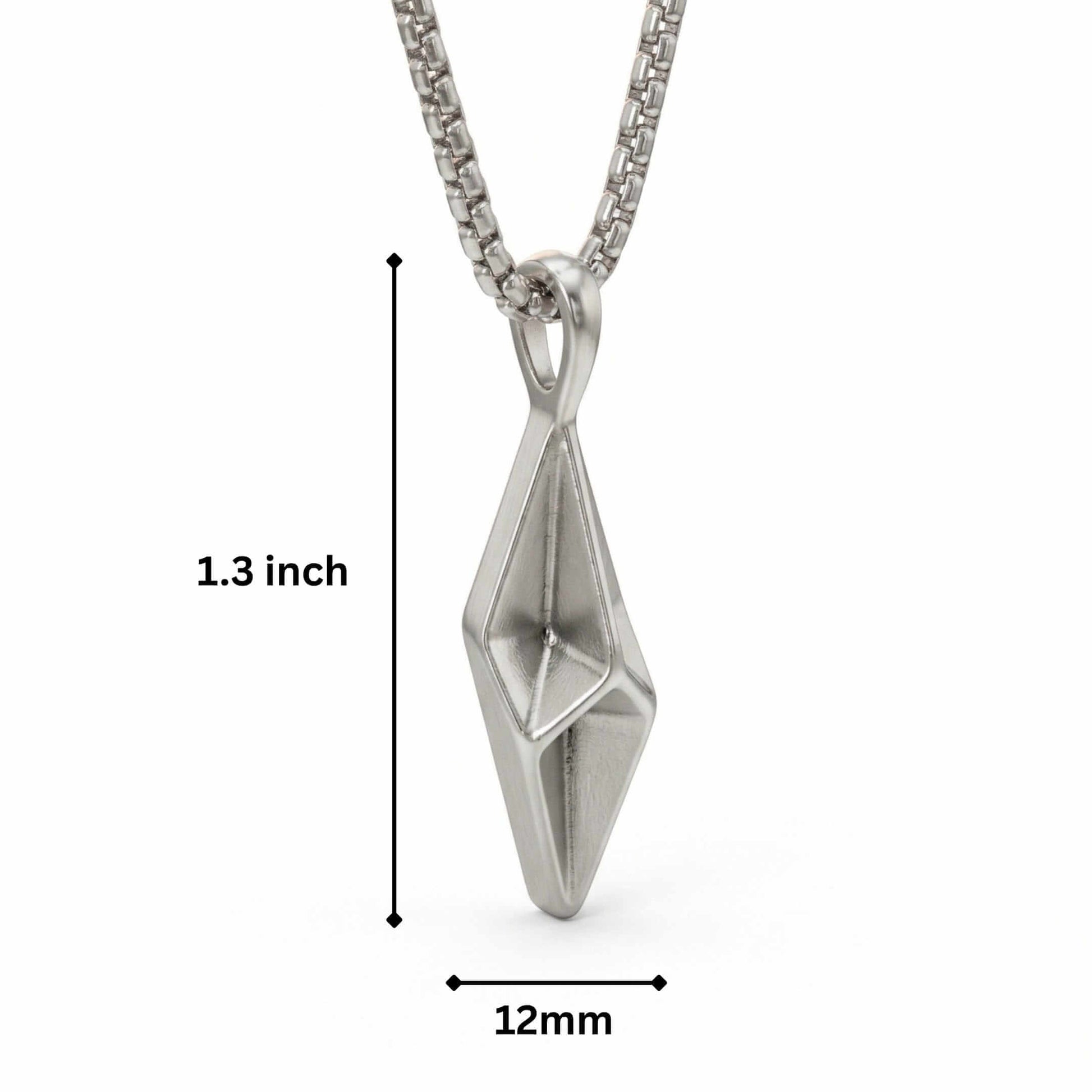 AUREL PRISM - 12mm Titanium Steel Pendant with 23inch Round Box 4mm Chain for Men & Boys — SS Pendant/ Necklace for Men | THE MEN THING