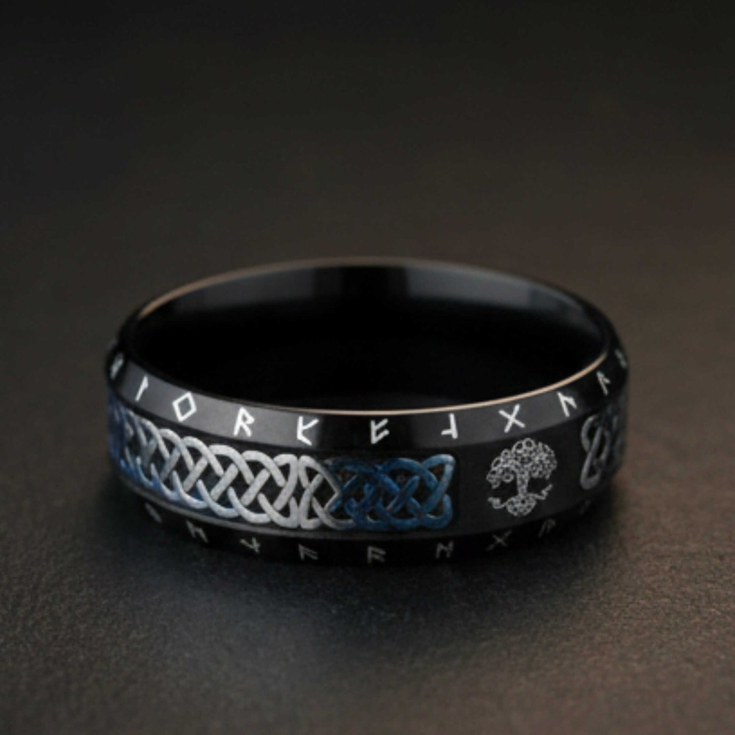 AUREX RUNE - BLACK - Pure Stainless Steel Men’s Steel - Plated Ring (Size : 17-22-26) — Rings for Men | THE MEN THING