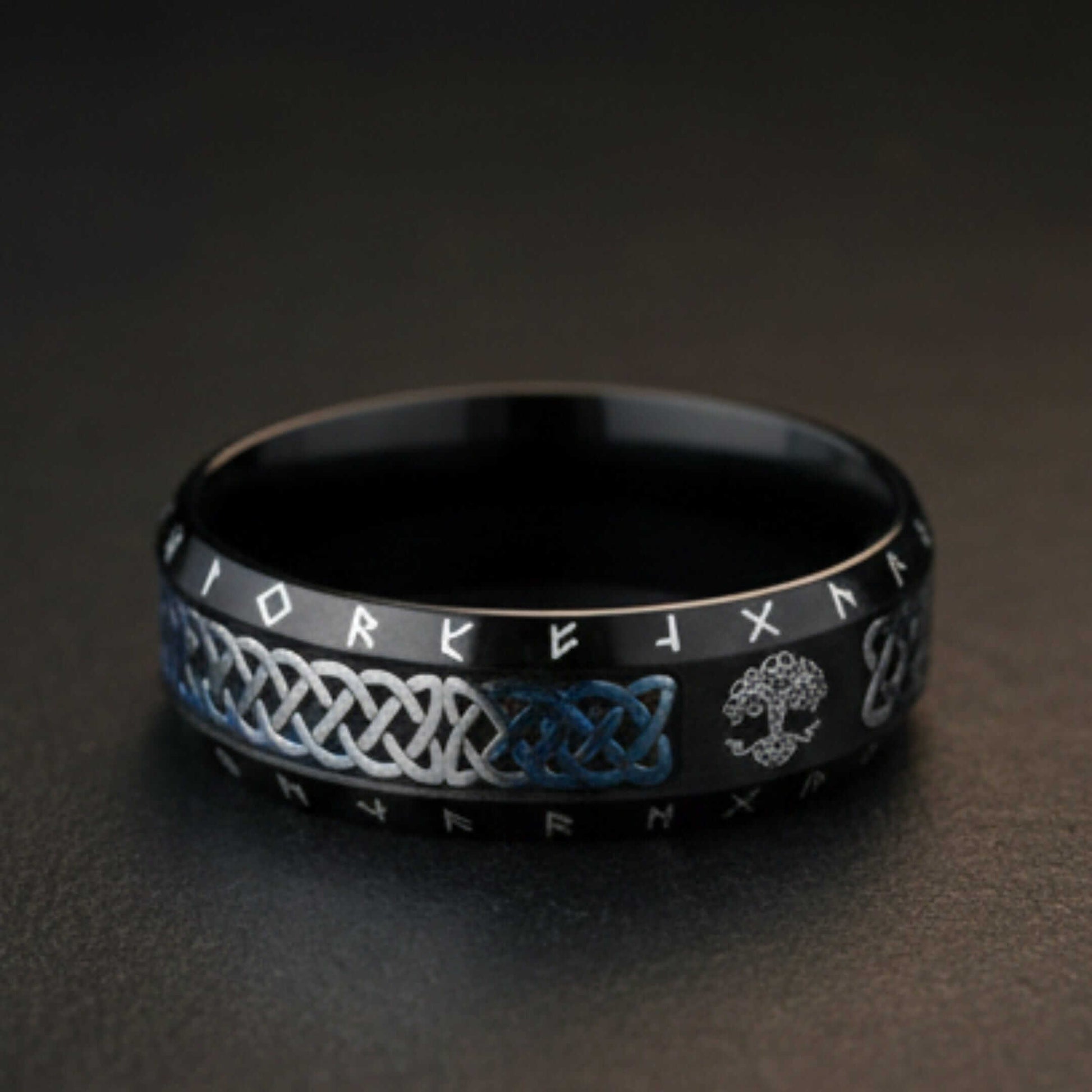 AUREX RUNE - BLACK - Pure Stainless Steel Men’s Steel - Plated Ring (Size : 17-22-26) — Rings for Men | THE MEN THING