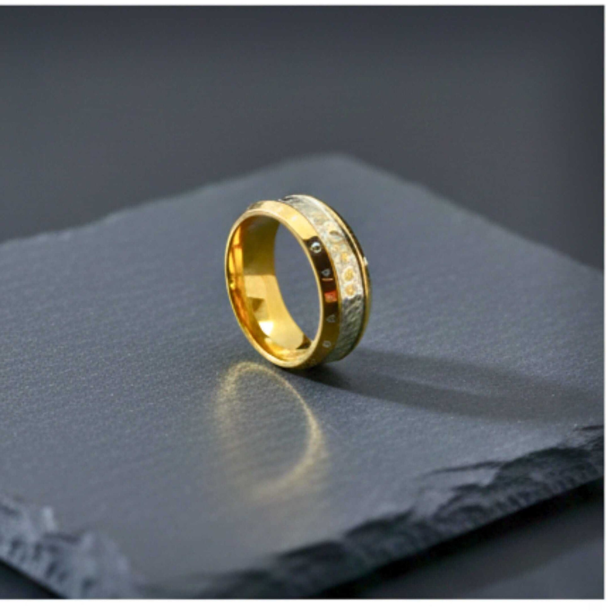 AUREX RUNE - GOLDEN - Pure Stainless Steel Men’s Steel - Plated Ring (Size : 17-22-26) — Rings for Men | THE MEN THING