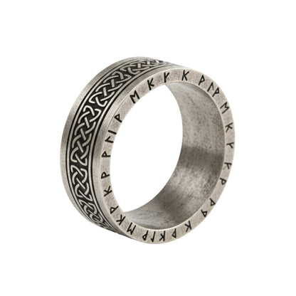 AUREX RUNE - Oxidized Steel Pure Stainless Steel Men’s Steel - Plated Ring (Size : 17-22-26) — Rings for Men | THE MEN THING