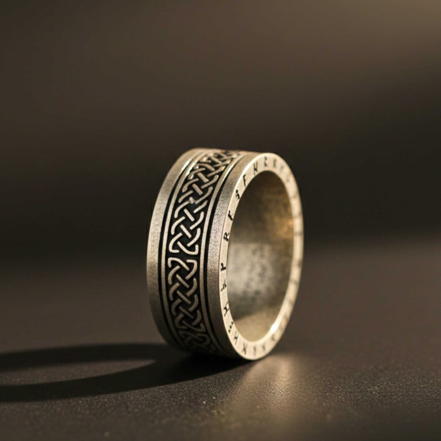 AUREX RUNE - Oxidized Steel Pure Stainless Steel Men’s Steel - Plated Ring (Size : 17-22-26) — Rings for Men | THE MEN THING