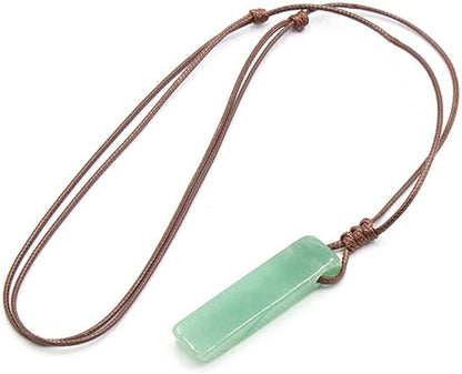 AVENTURINE MIRAGE - Natural Crystal Unshaped Pendant with Adjustable Rope Chain for Men and Boys - THE MEN THING