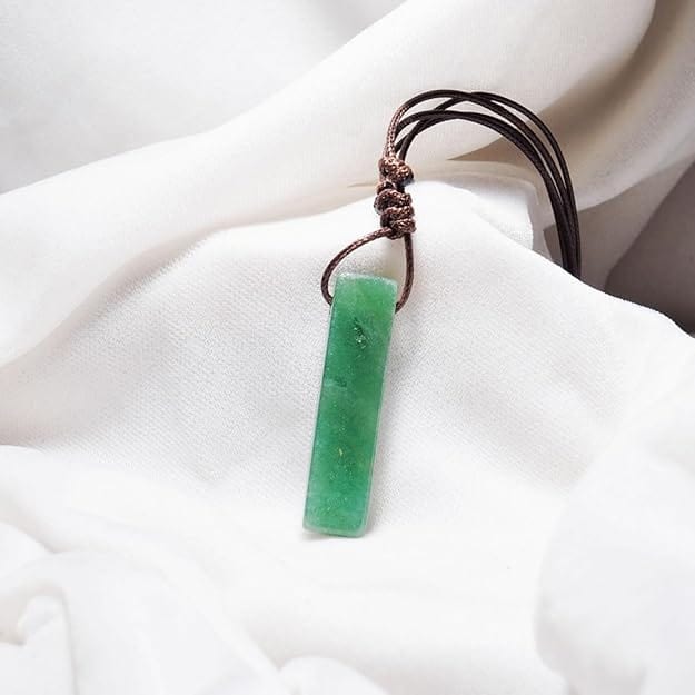 AVENTURINE MIRAGE - Natural Crystal Unshaped Pendant with Adjustable Rope Chain for Men and Boys - THE MEN THING