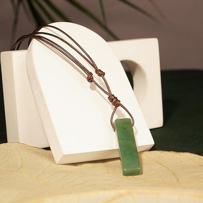 AVENTURINE MIRAGE - Natural Crystal Unshaped Pendant with Adjustable Rope Chain for Men and Boys - THE MEN THING