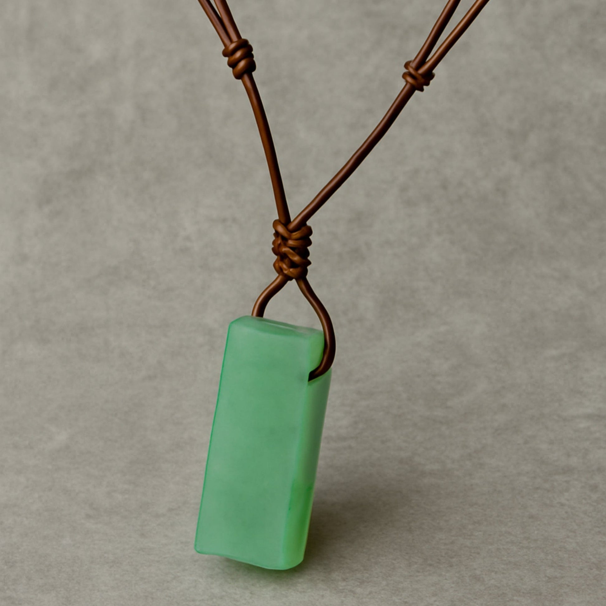 AVENTURINE MIRAGE - Natural Crystal Unshaped Pendant with Adjustable Rope Chain for Men and Boys - THE MEN THING