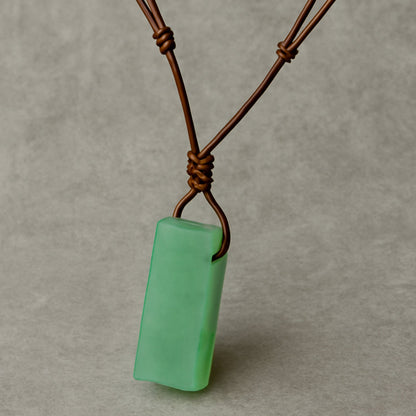 AVENTURINE MIRAGE - Natural Crystal Unshaped Pendant with Adjustable Rope Chain for Men and Boys - THE MEN THING