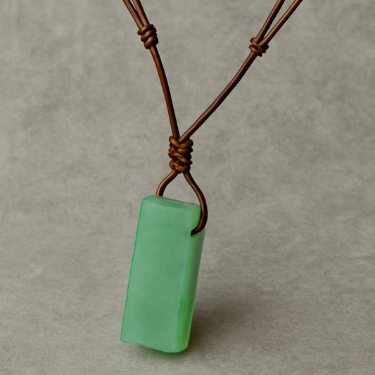 AVENTURINE MIRAGE - Natural Crystal Unshaped Pendant with Adjustable Rope Chain for Men and Boys - THE MEN THING