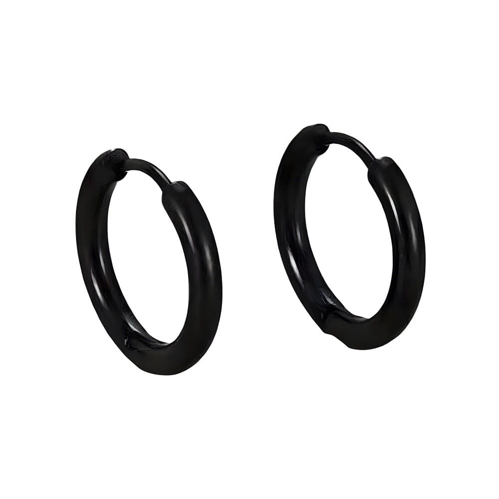 AVOR BLACK - Titanium Steel Hoop Earrings for Men & Boys (16MM to 8 MM) (2 Pcs) - THE MEN THING