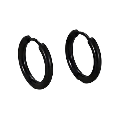AVOR BLACK - Titanium Steel Hoop Earrings for Men & Boys (16MM to 8 MM) (2 Pcs) - THE MEN THING