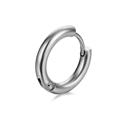 AVOR SILVER - Titanium Steel Hoop Earrings for Men & Boys (16MM to 8 MM) (2 Pcs) - THE MEN THING