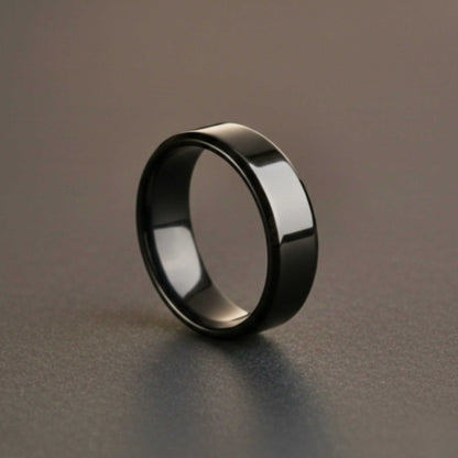 AZURE CORE - BLACK - Pure Stainless Steel Men’s Black - Plated Ring (Size : 17-22-23-27-29) — Rings for Men | THE MEN THING