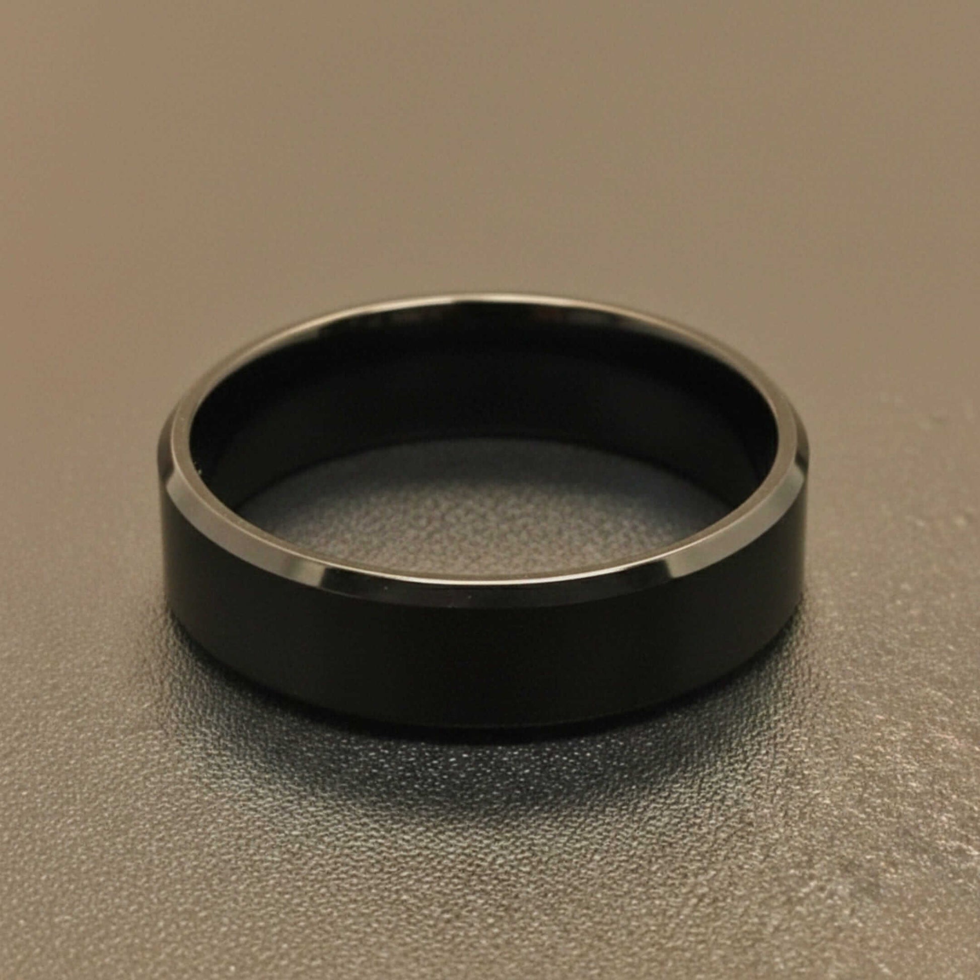 AZURE CORE - BLACK - Pure Stainless Steel Men’s Black - Plated Ring (Size : 17-22-23-27-29) — Rings for Men | THE MEN THING