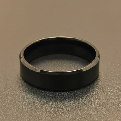 AZURE CORE - BLACK - Pure Stainless Steel Men’s Black - Plated Ring (Size : 17-22-23-27-29) — Rings for Men | THE MEN THING