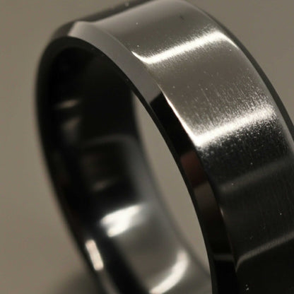 AZURE CORE - BLACK - Pure Stainless Steel Men’s Black - Plated Ring (Size : 17-22-23-27-29) — Rings for Men | THE MEN THING