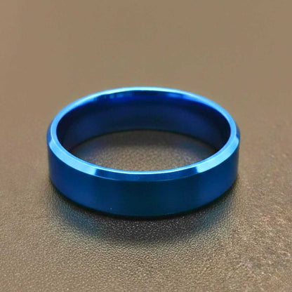 AZURE CORE - BLUE - Pure Stainless Steel Men’s Blue - Plated Ring (Size : 28) — Rings for Men | THE MEN THING