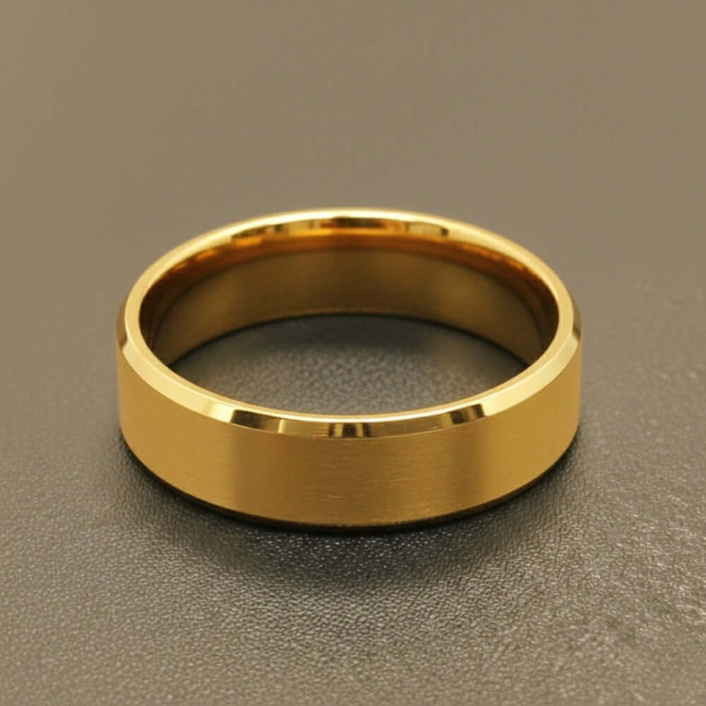 AZURE CORE - GOLDEN - Pure Stainless Steel Men’s Golden - Plated Ring (Size : 17-22-26) — Rings for Men | THE MEN THING