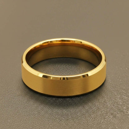 AZURE CORE - GOLDEN - Pure Stainless Steel Men’s Golden - Plated Ring (Size : 17-22-26) — Rings for Men | THE MEN THING