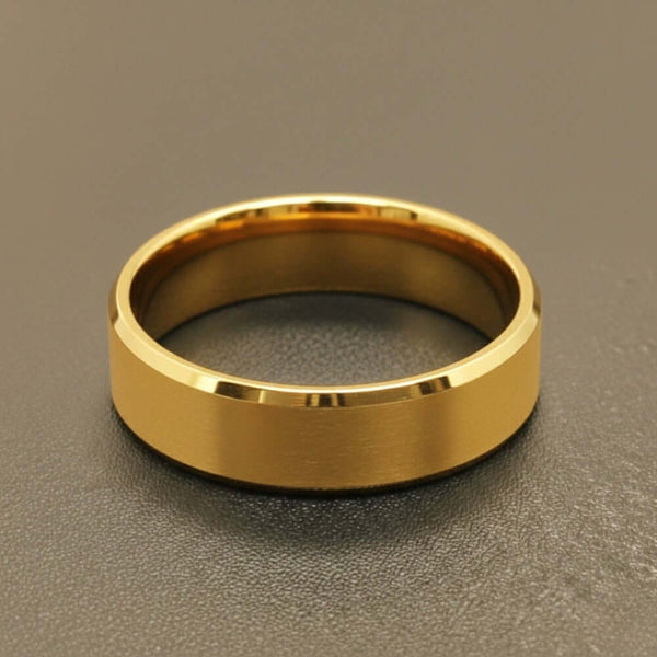 AZURE CORE - GOLDEN - Pure Stainless Steel Men’s Golden - Plated Ring (Size : 17-22-26)