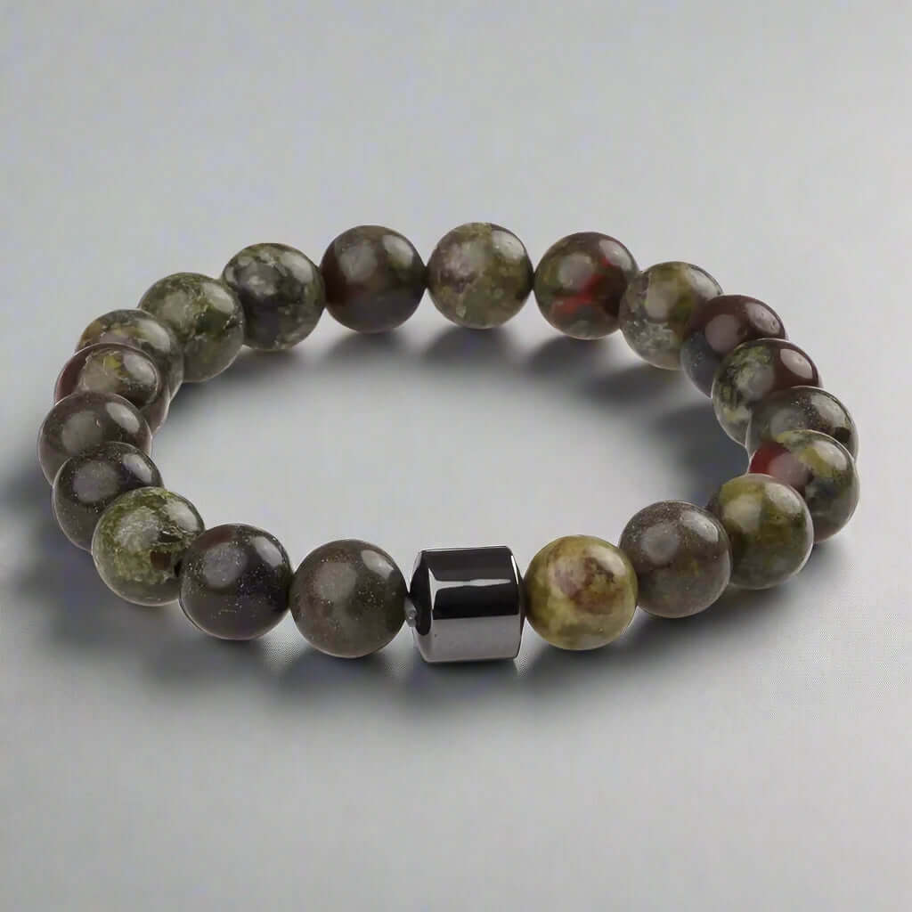 AZURITE BROWN -  Beads Bracelet with Natural Stone - 7 inch Stretch Bracelet - THE MEN THING