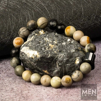 AZURITE GALAXY -  Beads Bracelet with Natural Stone - 7 inch Stretch Bracelet - THE MEN THING