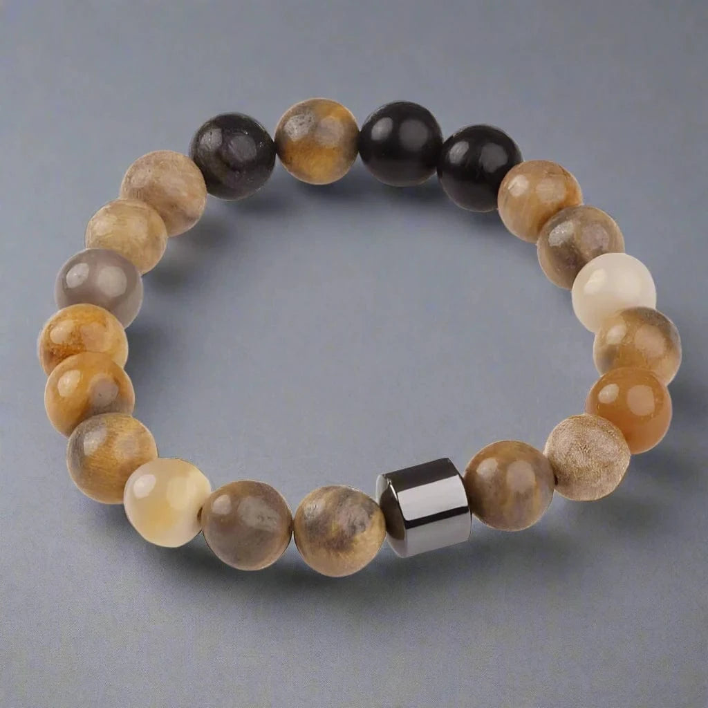 AZURITE MARBLE - Beads Bracelet with Natural Stone - 7 inch Stretch Bracelet - THE MEN THING
