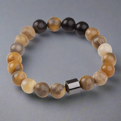 AZURITE MARBLE - Beads Bracelet with Natural Stone - 7 inch Stretch Bracelet - THE MEN THING