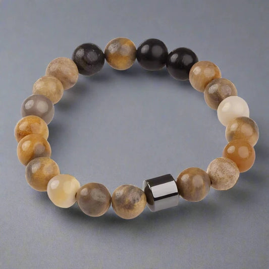 AZURITE MARBLE - Beads Bracelet with Natural Stone - 7 inch Stretch Bracelet - THE MEN THING