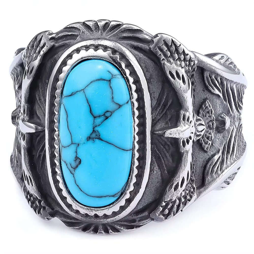 Azurite Titanium Steel Ring for Men and Boys (Size-21) - THE MEN THING