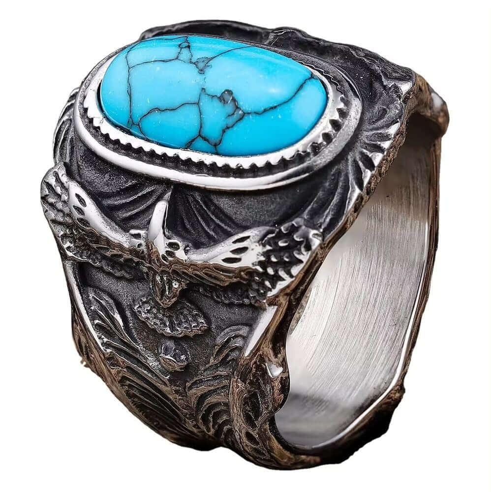 Azurite Titanium Steel Ring for Men and Boys (Size-21) - THE MEN THING