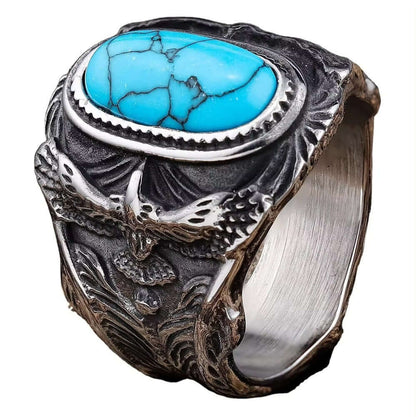 Azurite Titanium Steel Ring for Men and Boys (Size-21) - THE MEN THING