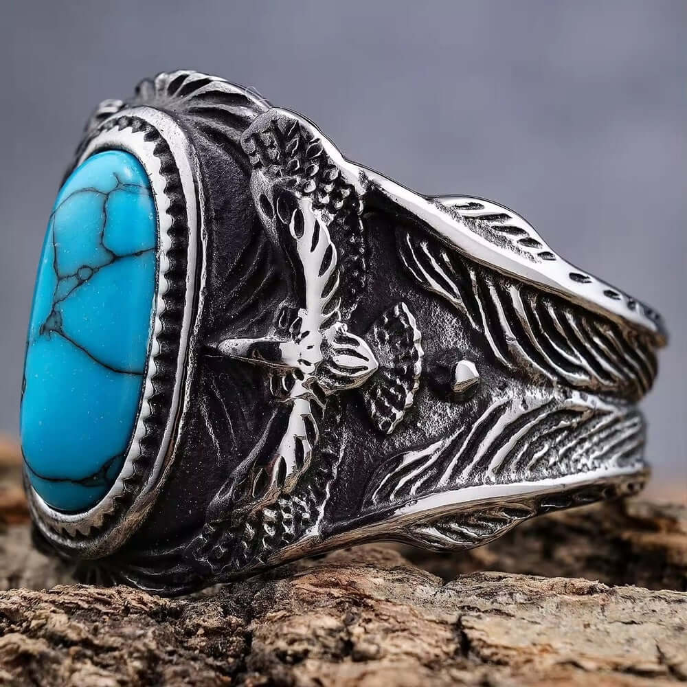 Azurite Titanium Steel Ring for Men and Boys (Size-21) - THE MEN THING
