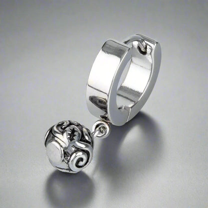 BALI BALL - Titanium Steel Hoop Earrings for Men & Boys (2 Pcs) - THE MEN THING
