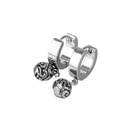 BALI BALL - Titanium Steel Hoop Earrings for Men & Boys (2 Pcs) - THE MEN THING