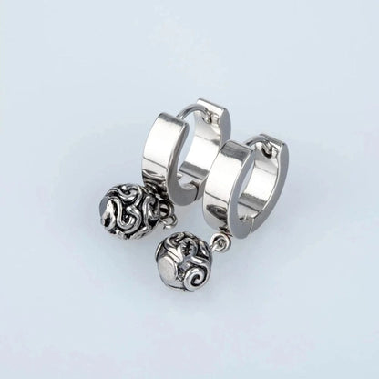 BALI BALL - Titanium Steel Hoop Earrings for Men & Boys (2 Pcs) - THE MEN THING