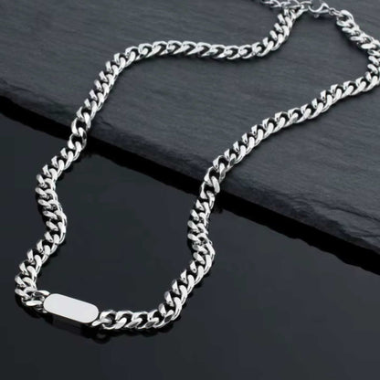 BAR LINK - 8mm Pure Stainless Steel 18 to 20inch Adjustable Cube Chain for Men & Boys — SS Pendant/ Necklace for Men | THE MEN THING