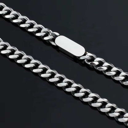 BAR LINK - 8mm Pure Stainless Steel 18 to 20inch Adjustable Cube Chain for Men & Boys — SS Pendant/ Necklace for Men | THE MEN THING