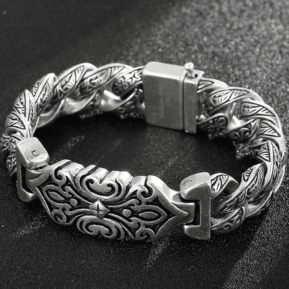 BARBARIAN - 18mm Pure Titanium Steel Bracelet, Bracelet with hook buckle for Men & Boy (9 inch) - THE MEN THING