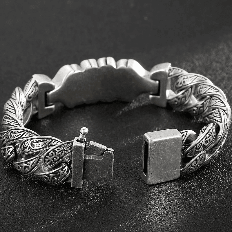 BARBARIAN - 18mm Pure Titanium Steel Bracelet, Bracelet with hook buckle for Men & Boy (9 inch) - THE MEN THING