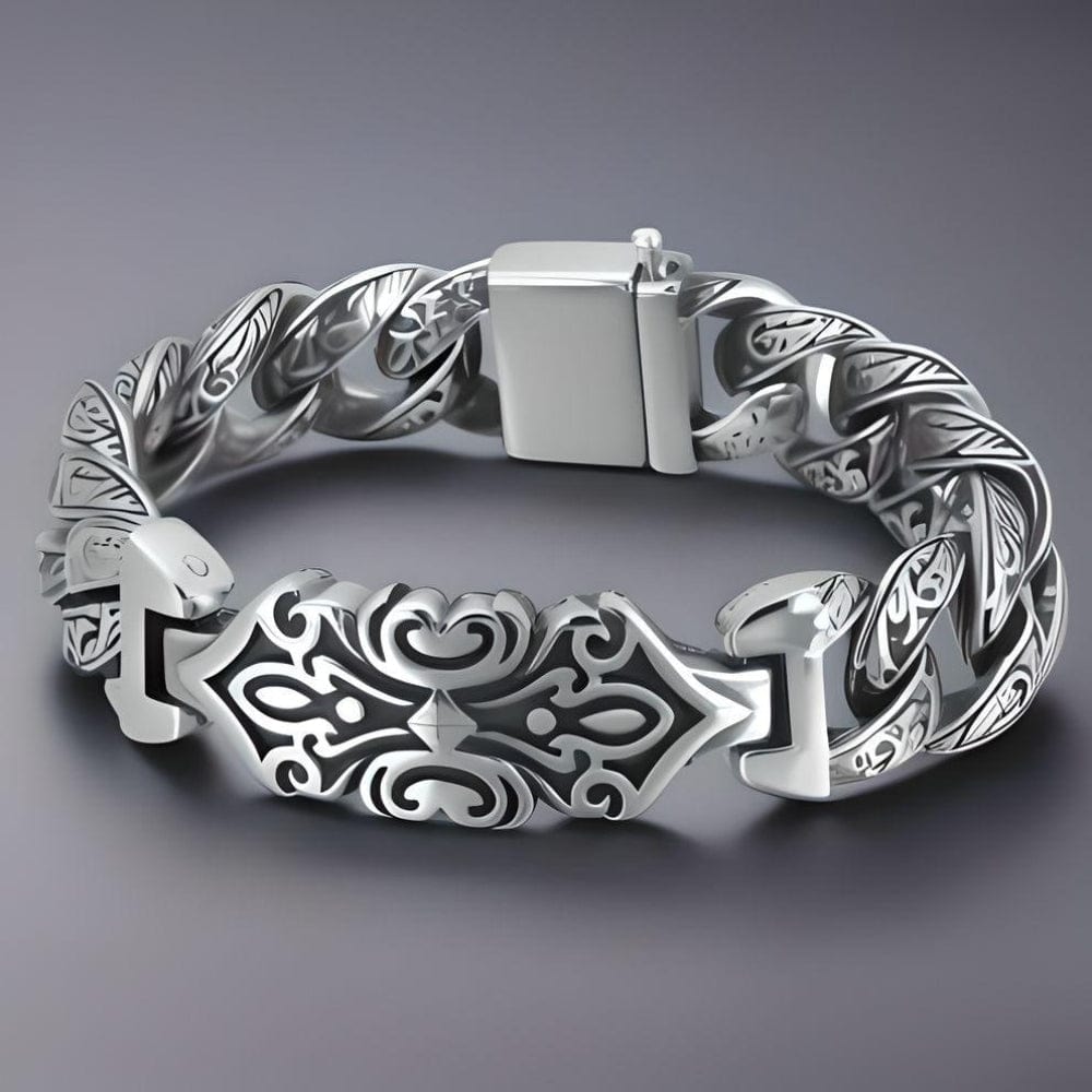 BARBARIAN - 18mm Pure Titanium Steel Bracelet, Bracelet with hook buckle for Men & Boy (9 inch) - THE MEN THING