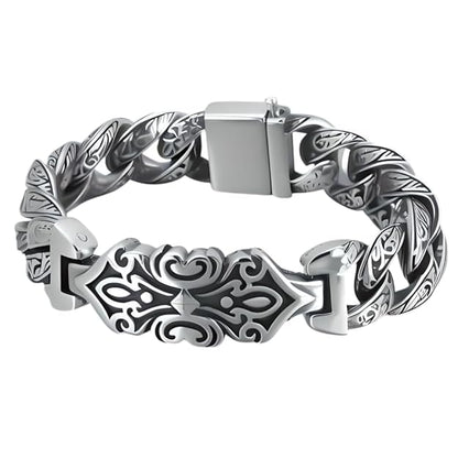 BARBARIAN - 18mm Pure Titanium Steel Bracelet, Bracelet with hook buckle for Men & Boy (9 inch) - THE MEN THING