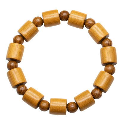 BAREOAK - 13mm Wooden Beads Bracelet with Natural Stone - Adjustable Bracelet - THE MEN THING