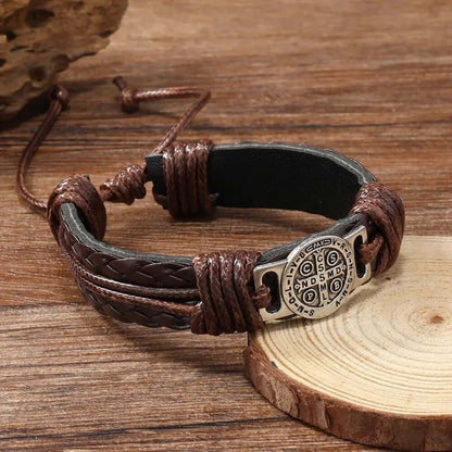 BENEDICT STRAP - 18mm Genuine Braided Leather Adjustable Bracelets for Men & Boys - THE MEN THING