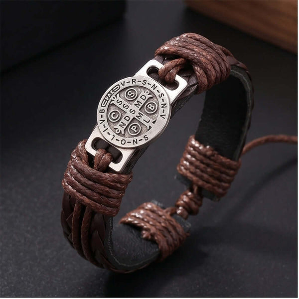 BENEDICT STRAP - 18mm Genuine Braided Leather Adjustable Bracelets for Men & Boys
