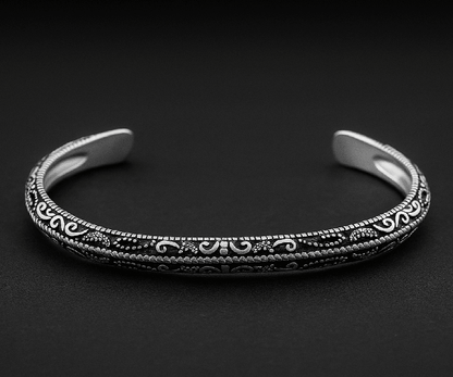 BERSERKER EDGE - Pure Stainless Steel Open Bangle Bracelet (Adjustable) for Men & Boys - THE MEN THING