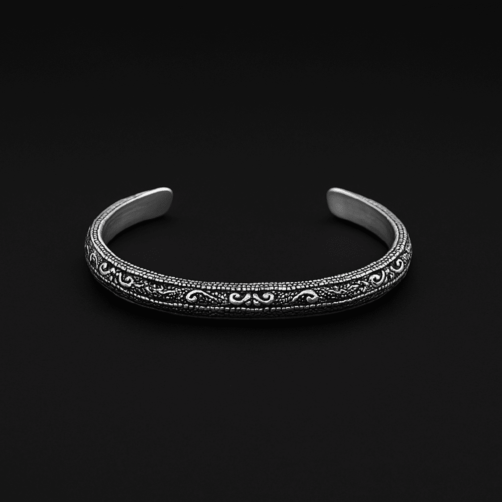 BERSERKER EDGE - Pure Stainless Steel Open Bangle Bracelet (Adjustable) for Men & Boys - THE MEN THING