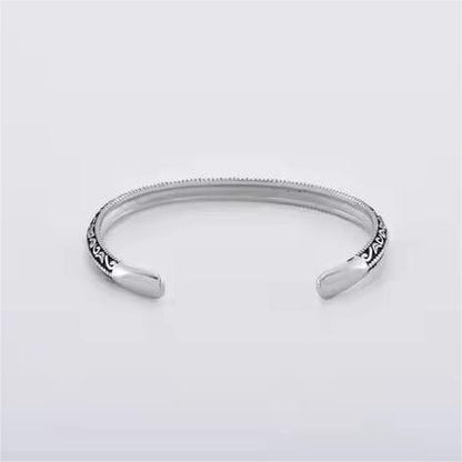 BERSERKER EDGE - Pure Stainless Steel Open Bangle Bracelet (Adjustable) for Men & Boys - THE MEN THING